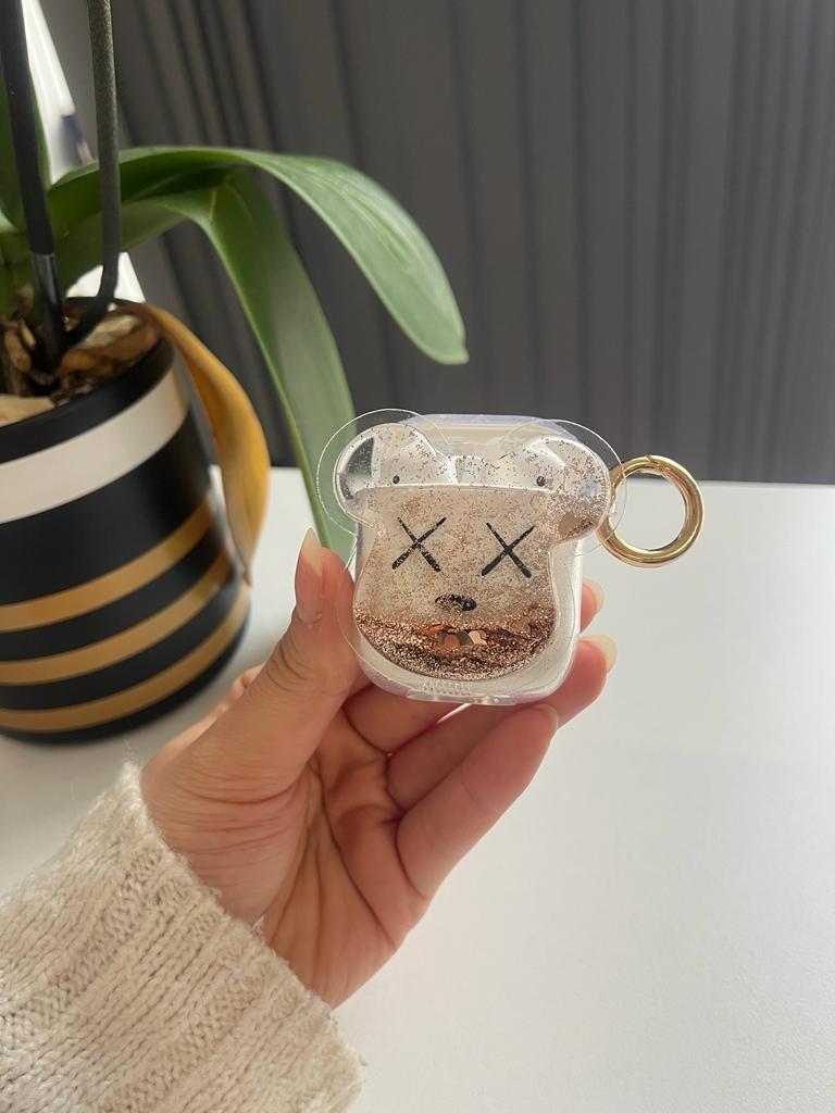 Airpods 1. Ve 2. Nesil Uyumlu Kılıf Kaws Sulu Simli Kılıf