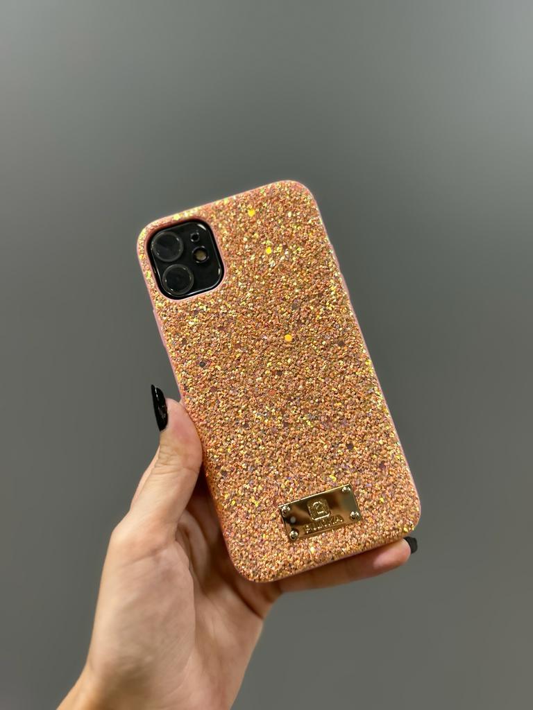 Iphone Uyumlu Simli Kılıf Turuncu