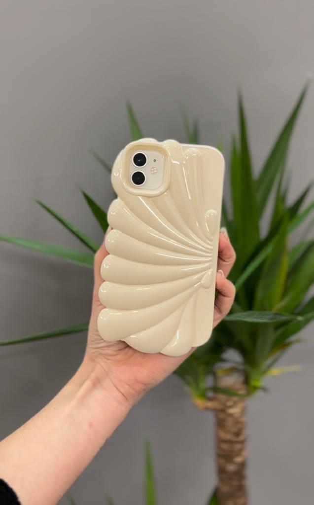Iphone 14 Uyumlu Deniz Kabuğu Iphone Kılıf Krem