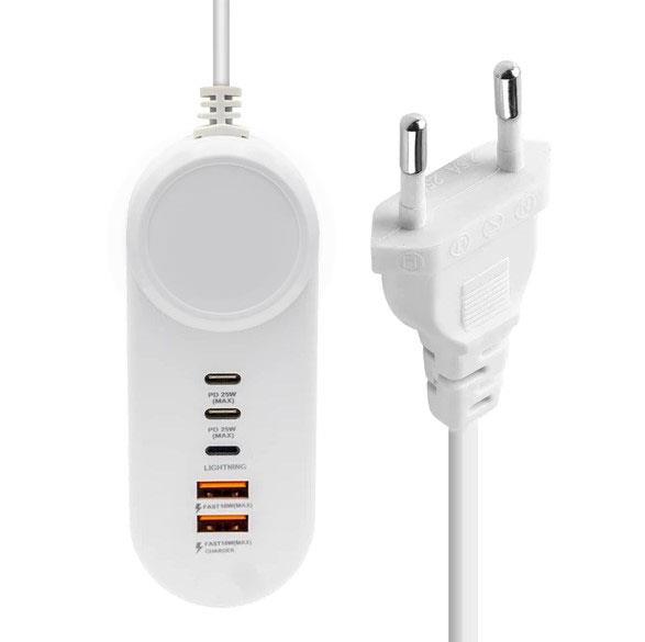 35 W Çoklu Şarj Adaptörü (USB + Type C + Lightning)