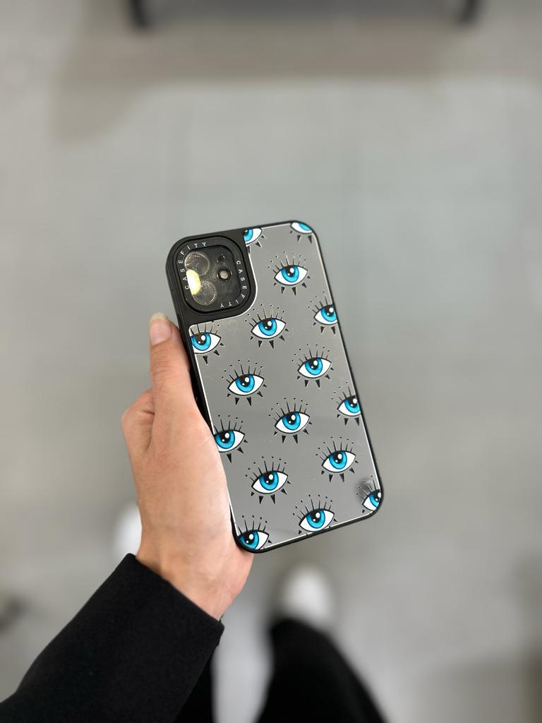 Mavi Göz Desenli Aynalı Telefon Kılıfımız