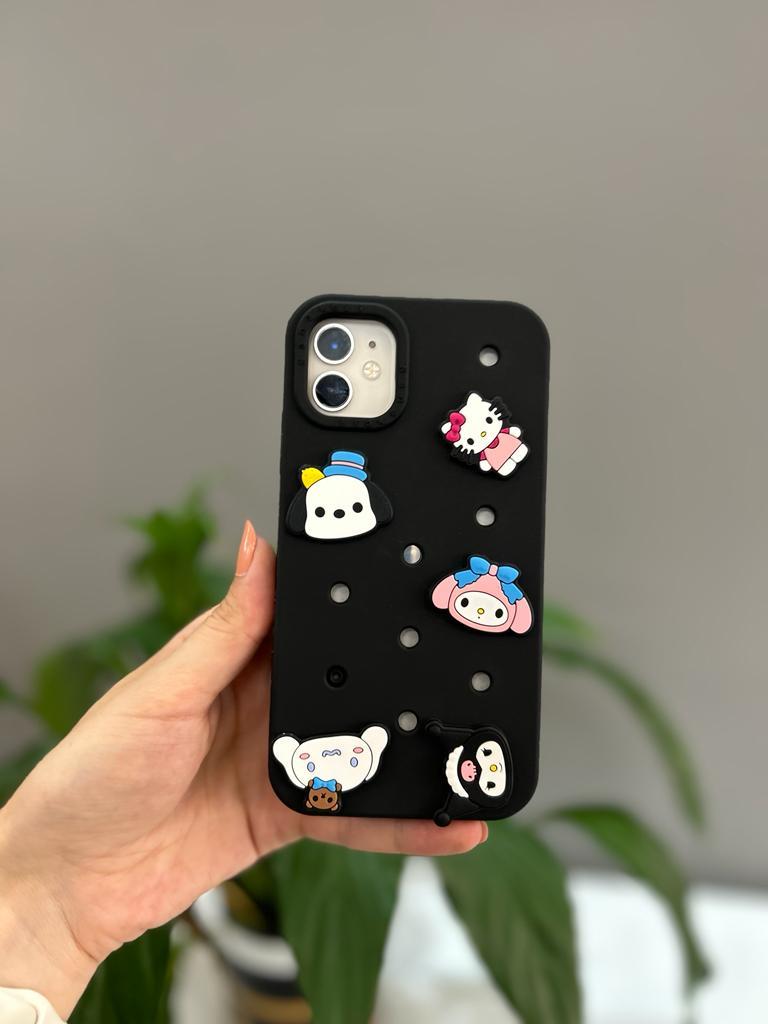 Crocks Silikon İphone Telefon Kılıfı Siyah