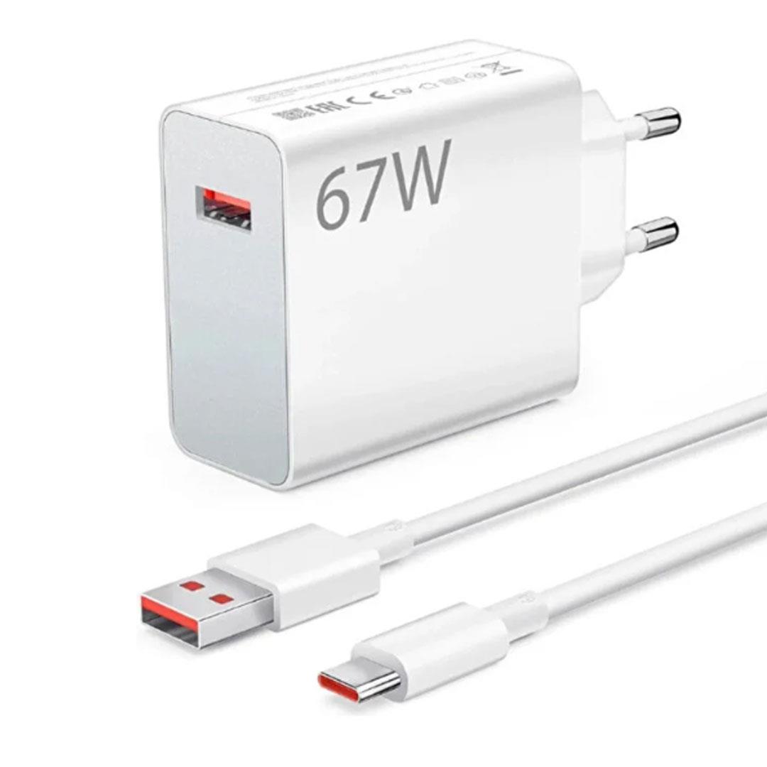 67 W Turbo Hızlı Şarj Seti (USB Type-c Kablo ve Adaptör)