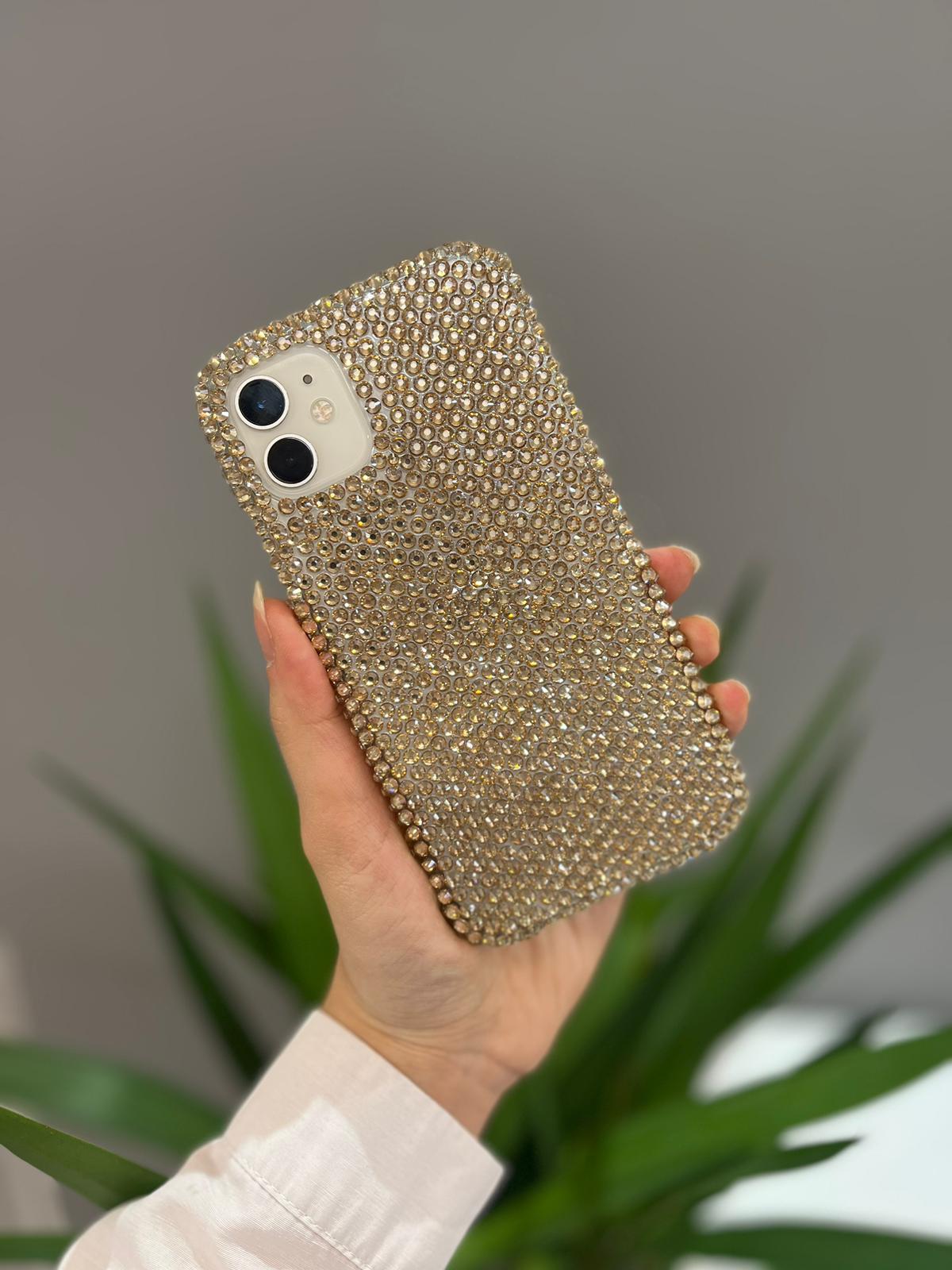 Iphone Uyumlu Taşlı Kılıf Gold