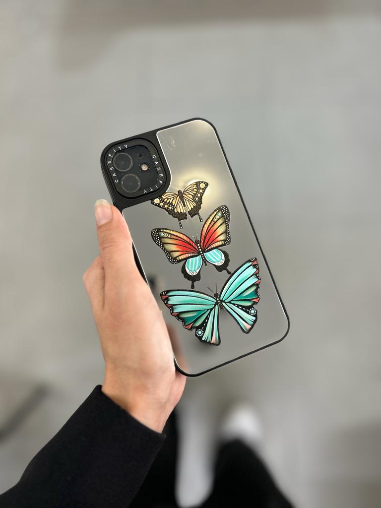 Kelebek Desenli Aynalı Kılıf