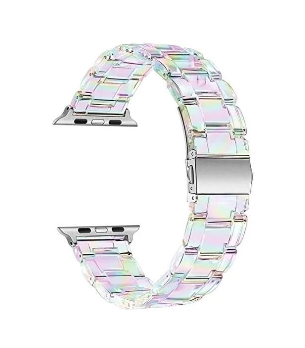 Apple Watch 6 7 8 9 10 Se Ultra Uyumlu 42 44 45 46 49 mm Uyumlu Hologram Kordon