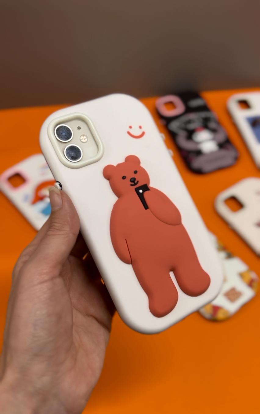 Sevimli Ayı Figürlü Telefon Kılıfı