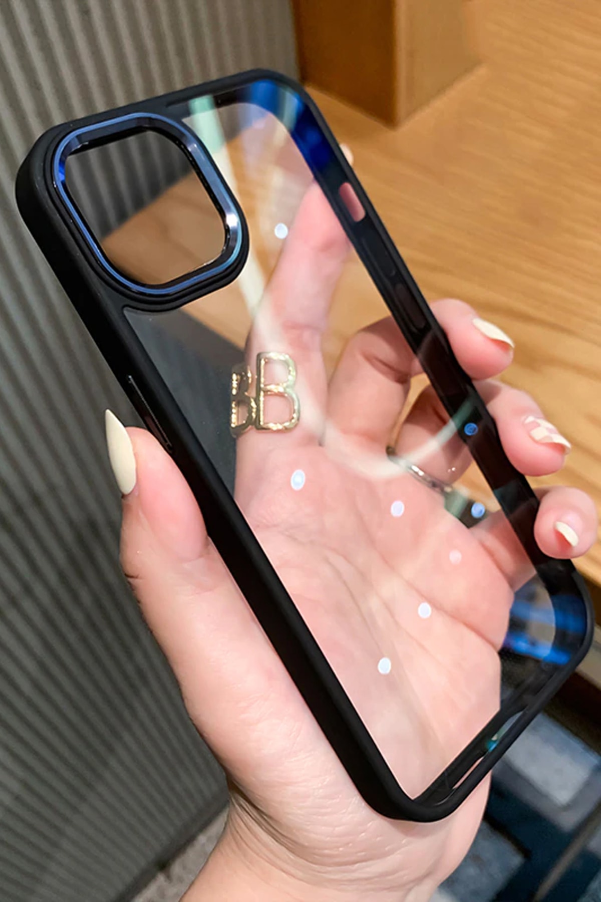 Iphone 11 Kristal Bold Serisi Darbeye Dayanıklı Metal Lens Koruma Özel Lüks Kılıf