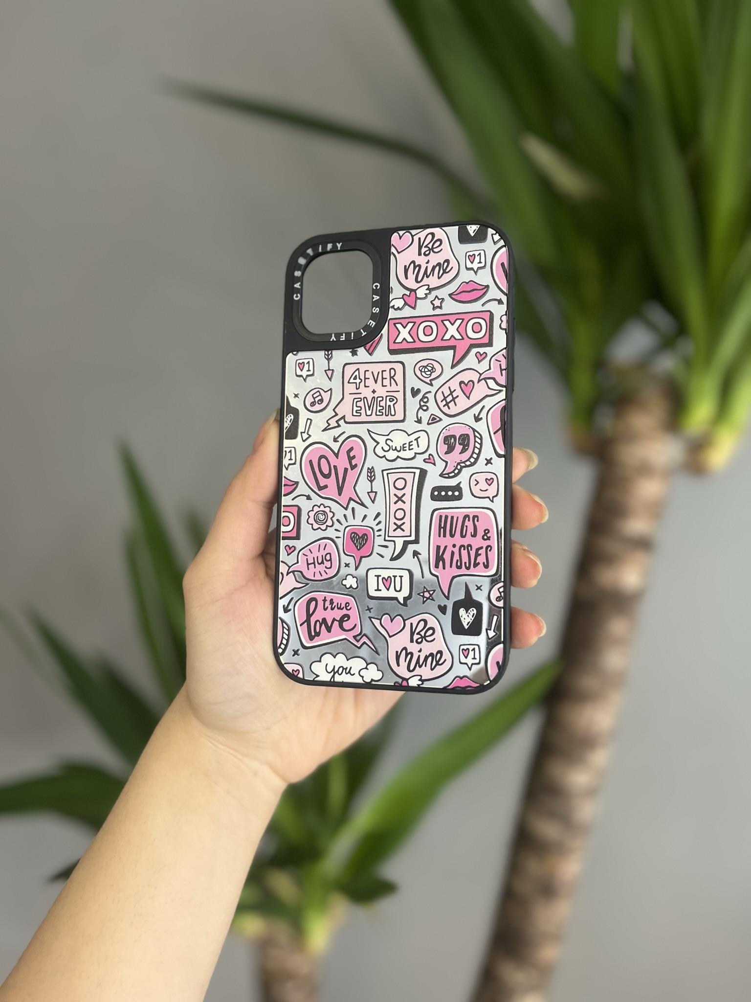 Aynalı Iphone Uyumlu Kılıf Love