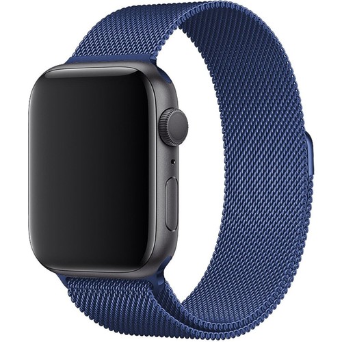 Mi7a Apple Watch Uyumlu Seri 7 6 5 4 3 2 1 Se 42MM-44MM-45MM Metal Hasır Milano Kordon Kayış Mıknatıslı