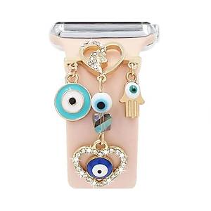 Apple Watch  Kordon S�s� Charm Kalp ve Nazar Boncu�u