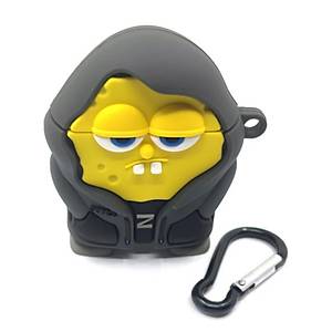 Airpods Pro 2. Nesil Uyumlu Sponge Bob Hoodie Fig�rl� Koruyucu K�l�f 