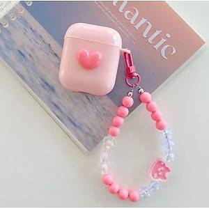 Pembe Kalpli Sevimli 2.Nesil Uyumlu Airpods Koruyucu K�l�f