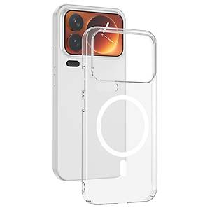 Kristal Sararmaz �effaf Manyetik Halkal� Xiaomi Mi 17 Pro Max Uyumlu Telefon K�l�f�
