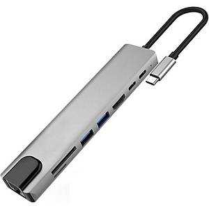 8 In 1 Ethernet Sd USB Type C Hub Hdm� Giri�li Macbook �evirici