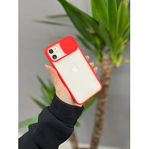 Iphone 11 Uyumlu S�rg�l� Kamera Korumal� K�l�f K�rm�z�