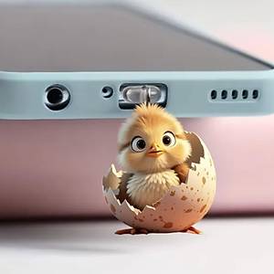 Civciv Fig�rl� Telefon Charm� (Lighting (iPhone) Uyumlu �arj Soketi T�pas�)
