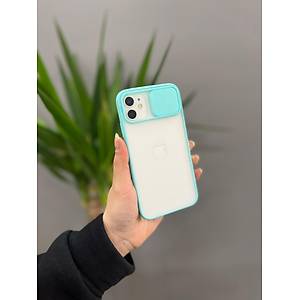 Iphone 11 Uyumlu S�rg�l� Kamera Korumal� K�l�f Turkuaz