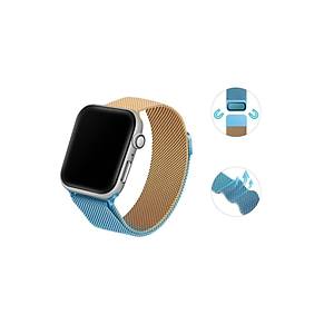 Apple Watch 7 45mm M�knat�sl� Metal Tel �rg� I�lemeli Kordon Uyumlu