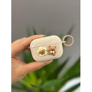 Airpods 3.Nesil Uyumlu Sevimli Ay�c�kl� Koruyucu K�l�f Krem