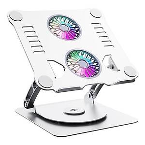 �ift Fanl� Ayarlanabilir Metal Laptop Stand� (360 Derece D�nebilen)