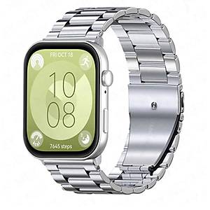 Huawei Watch Fit 3 / Fit 4 / Fit 4 Pro Uyumlu Paslanmaz �elik Metal Baklal� Kordon