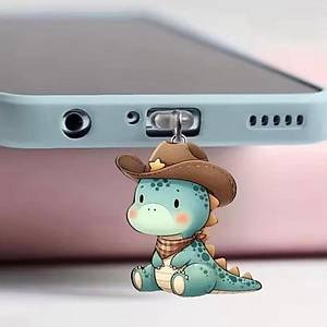 Dinazor Fig�rl� Telefon Charm� (Lighting (iPhone) Uyumlu �arj Soketi T�pas�)