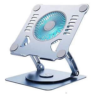 Ayarlanabilir Metal Laptop Stand� Fanl� Notebook Tutucu Al�minyum Macbook Y�kseltici