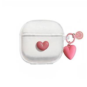 Galaxy Buds 3 FE Uyumlu Kalp Fig�rl� Silikon Koruma K�l�f�