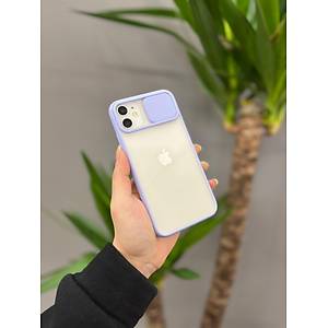 Iphone 11 Uyumlu S�rg�l� Kamera Korumal� K�l�f Lila
