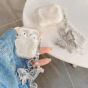 Kelebekli Simli 1/2 Nesil Uyumlu Airpods K�l�f
