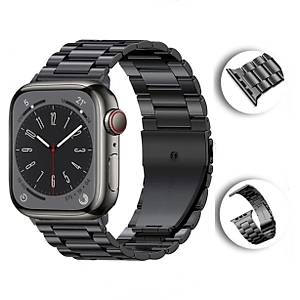 Apple Watch 2/3/4/5/6/7/8/Se/Ultra 42 44 45 49MM Uyumlu �elik Baklal� Metal Kordon