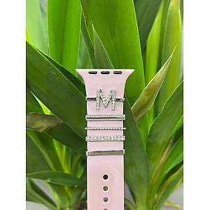 Apple Watch Uyumlu Kordon Aksesuar� Charm Set M Harfi