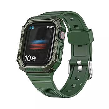 Apple Watch Seri 7 6 5 4 3 2 Se  44MM / 45MM Uyumlu Silikon Kordon Kasal�