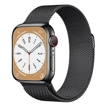 Apple Watch 8 7 6 5 4 3 Se Ultra Uyumlu 42 / 44 / 45 / 49MM Milano Loop �elik �rme Metal M�knat�sl� Kordon