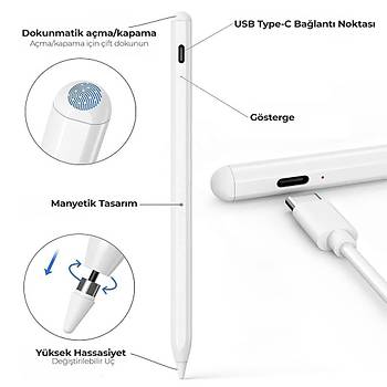 Apple iPad ve iPad Pro Uyumlu Dokunmatik Yaz� Kalemi (Avu� ��i Red �zelli�i)