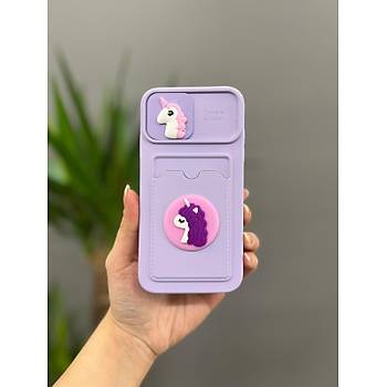 Iphone 11 Uyumlu Sevimli Kartl�kl� Kamera Korumal� Ay�c�kl� K�rm�z� K�l�f