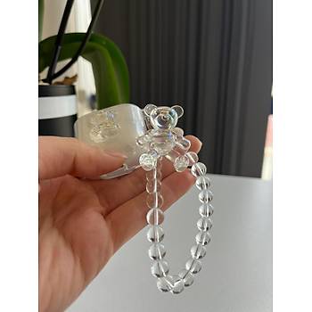 Airpods 1 ve 2.Nesil Uyumlu �effaf Ay�c�kl� K�l�f Ask�l�