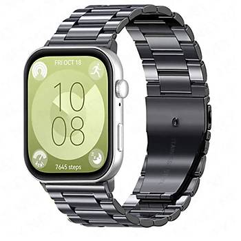 Huawei Watch Fit 3 / Fit 4 / Fit 4 Pro Uyumlu Paslanmaz �elik Metal Baklal� Kordon