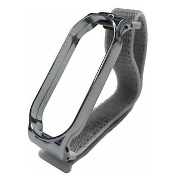 Xiaomi Mi Band 5 Ak�ll� Bileklik Metal �er�eveli Has�r Kordon