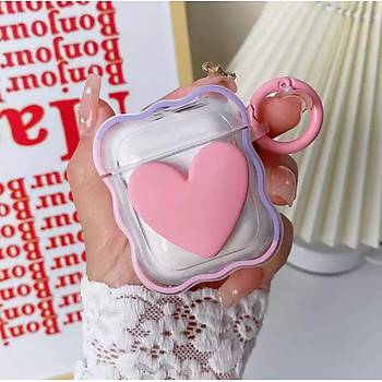 Airpods 2.nesil Uyumlu Silikon Sevimli Kalpli K�l�f 