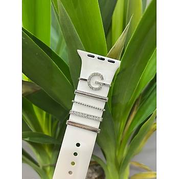 Apple Watch Uyumlu Kordon Aksesuar� Charm Set G Harfi