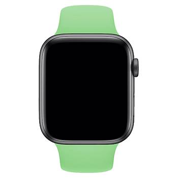 Apple Watch Uyumlu Silikon Kordon 2 3 4 5 6 Seri 38 - 40 Mm Pudra Pembe