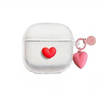 Galaxy Buds 3 Uyumlu Kalp Fig�rl� Silikon Koruma K�l�f�