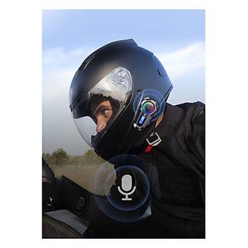 Motorsiklet Kask Interkom Kulakl�k RGB I��k LCD Ekranl� FM Radyo Bluetooth 5.3 �ift Telefon Ba�lant�