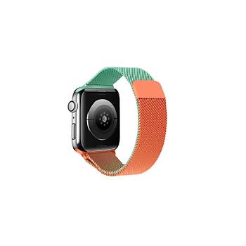 Apple Watch 7 41mm Uyumlu M�knat�sl� Metal Tel �rg� I�lemeli Kordon