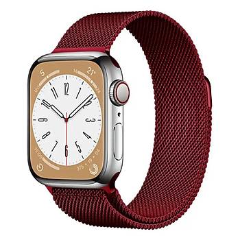 Apple Watch 8 7 6 5 4 3 Se Ultra Uyumlu 42 / 44 / 45 / 49MM Milano Loop �elik �rme Metal M�knat�sl� Kordon