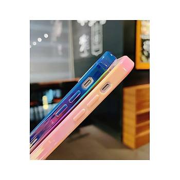 Iphone Uyumlu Kamera Korumal� Ge�i�li Holograml� �effaf Parlak K�l�f Pembe