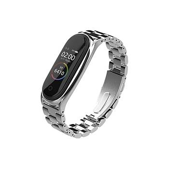Xiaomi Mi Band 4 Mi Band 3 Uyumlu Metal Kordon Kay�� 