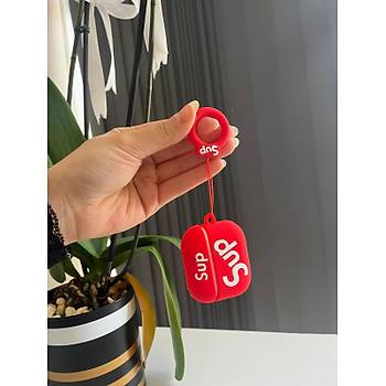 Airpods 3. Nesil Uyumlu Silikon K�rm�z� Sup K�l�f